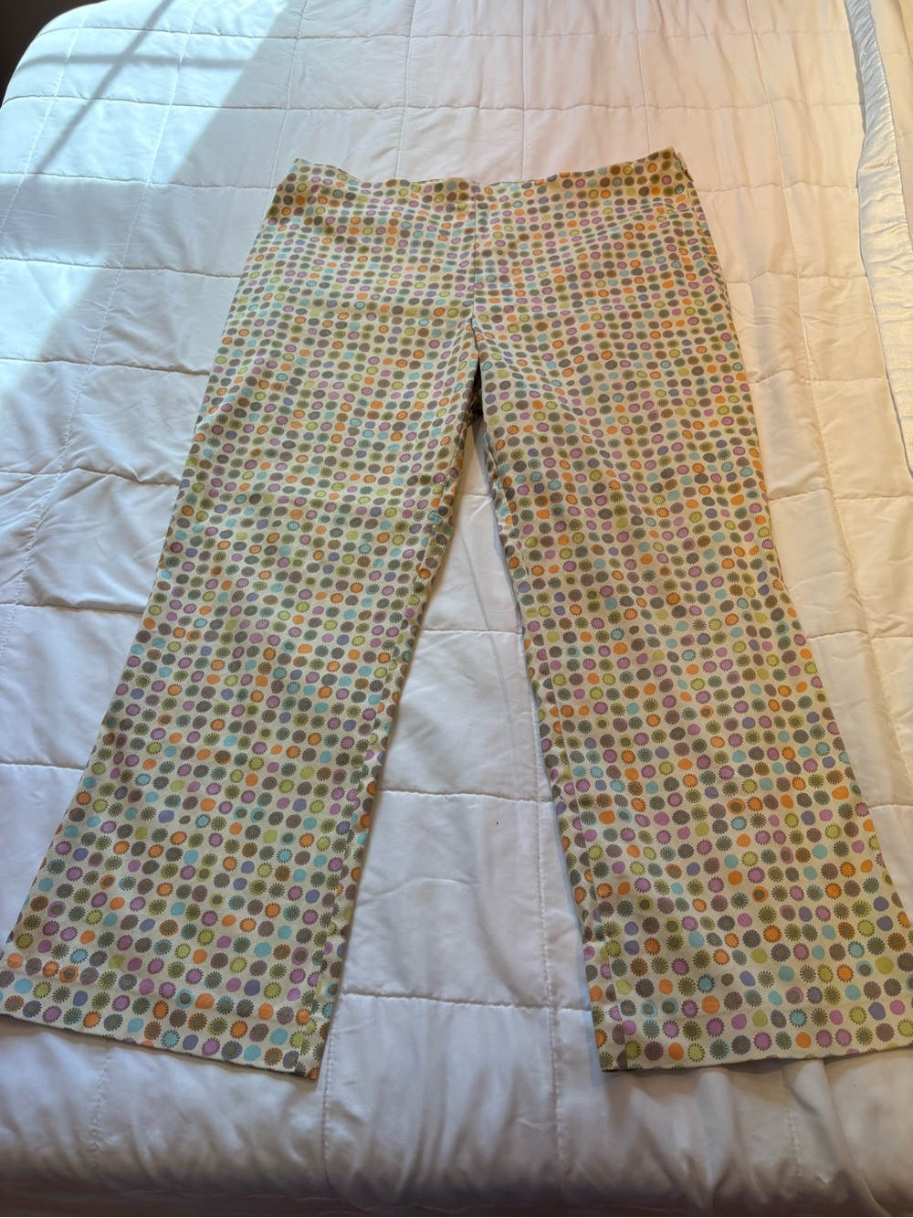SIGRID OLSEN SPORT Retro Dot Print Stretch Pants — Size 14